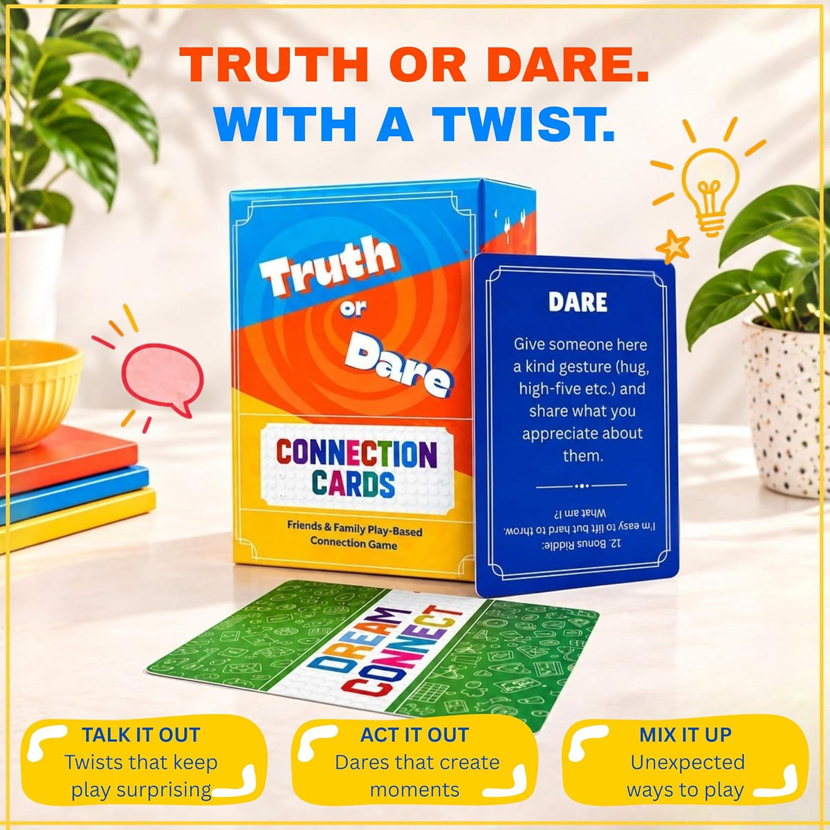 Truth or Dare Connection Cards – Conversation Game for Families & Friends